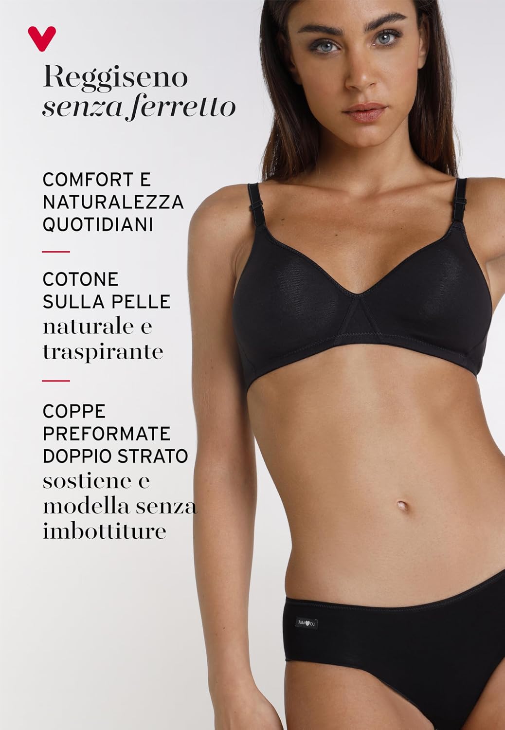 Detalle de Lovable Reggiseno in cotone elasticizzato Cotton Line senza ferretto, senza imbottitura (pacco da 2)