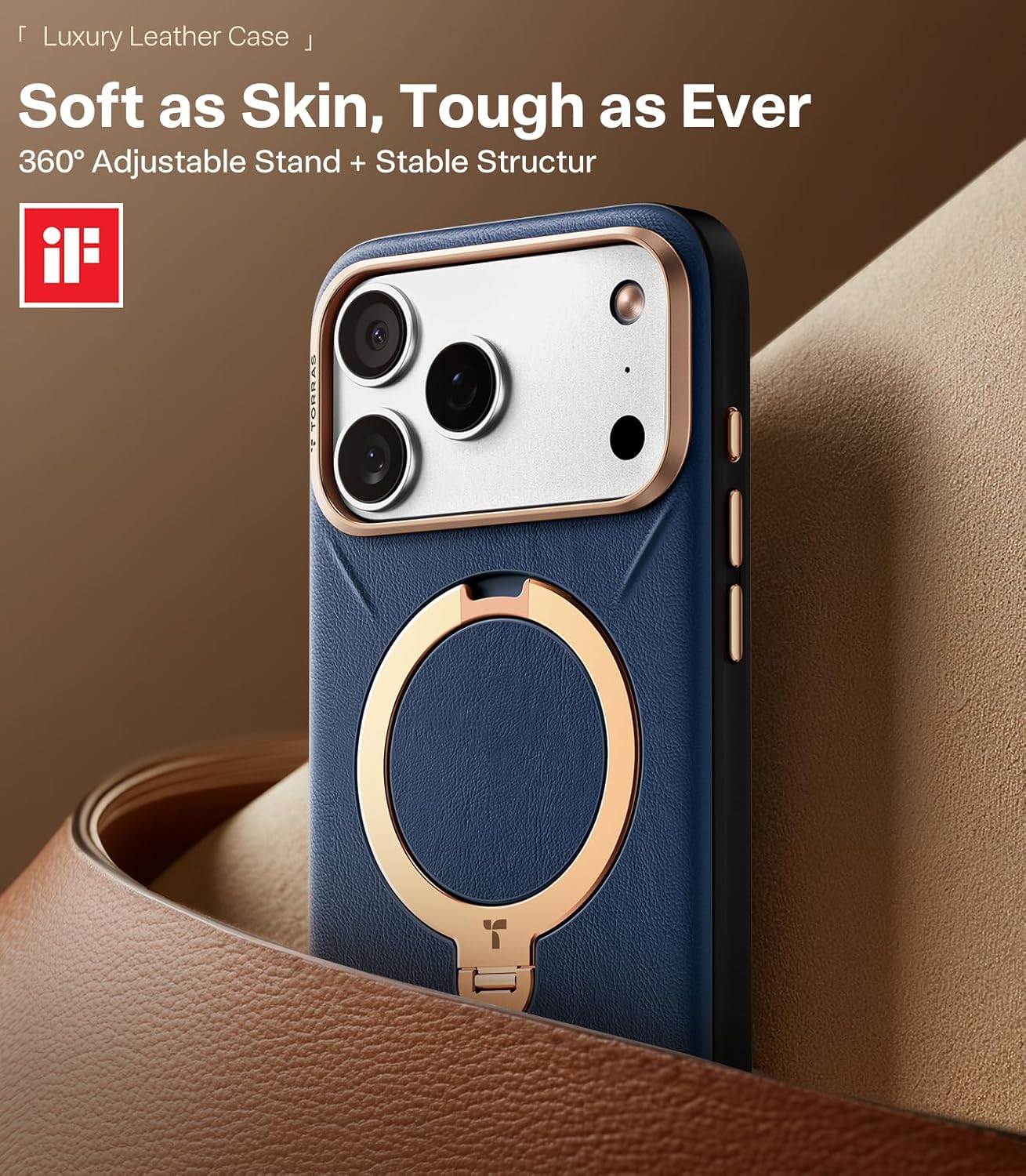Thumbnail 1 de TORRAS 360° Ostand Q3 VegSkin for iPhone 17 Pro Max Case with MagSafe – Navy Blue