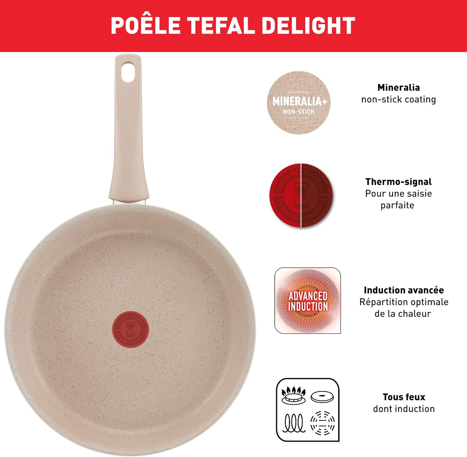 Detalle 1 de Tefal Delight Poêle 28 cm Thermo‑Signal