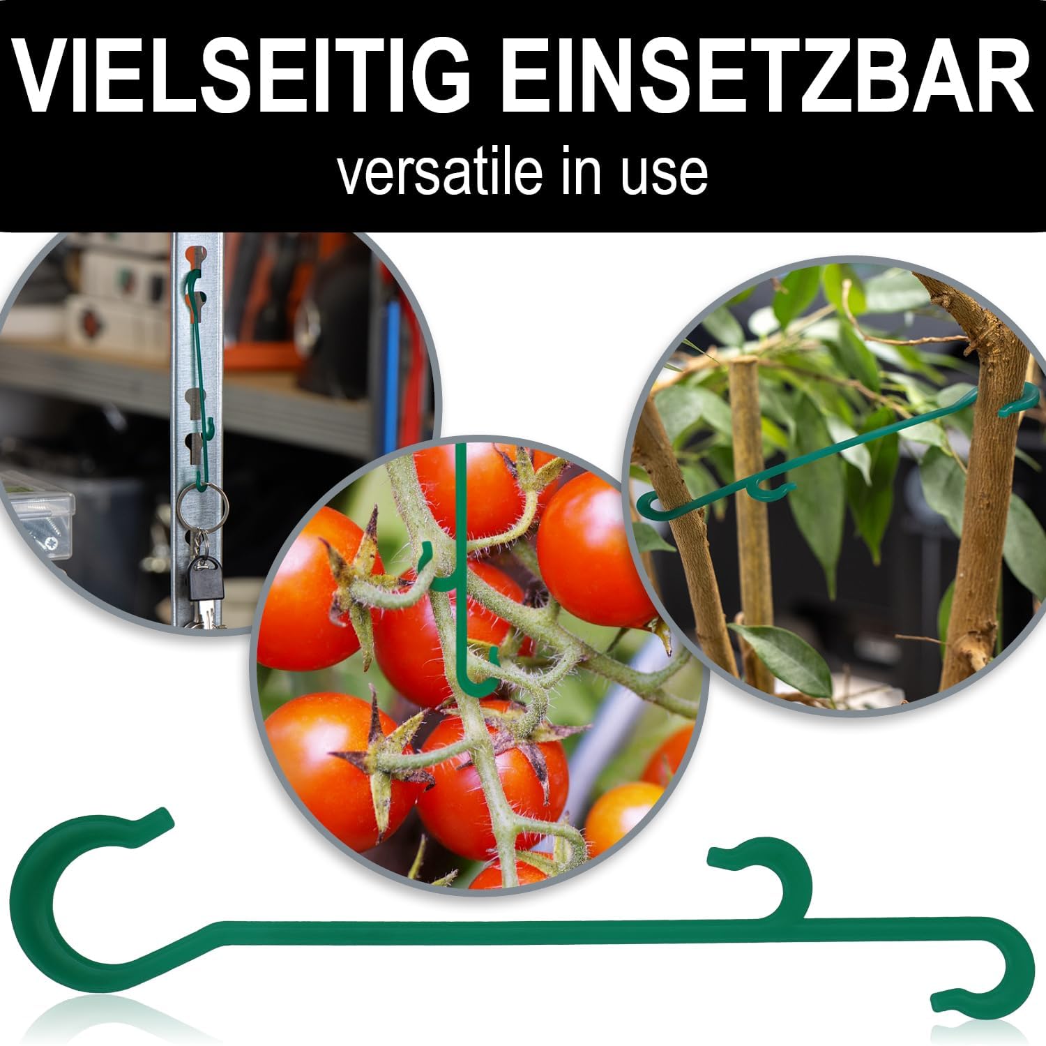 Thumbnail 2 de COM-FOUR® 120 morsetti per piante di pomodoro con ganci verdi