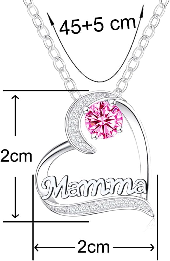 Detalle 2 de GUOYU collana regalo per mamma con cuore “diamant” in acciaio inox