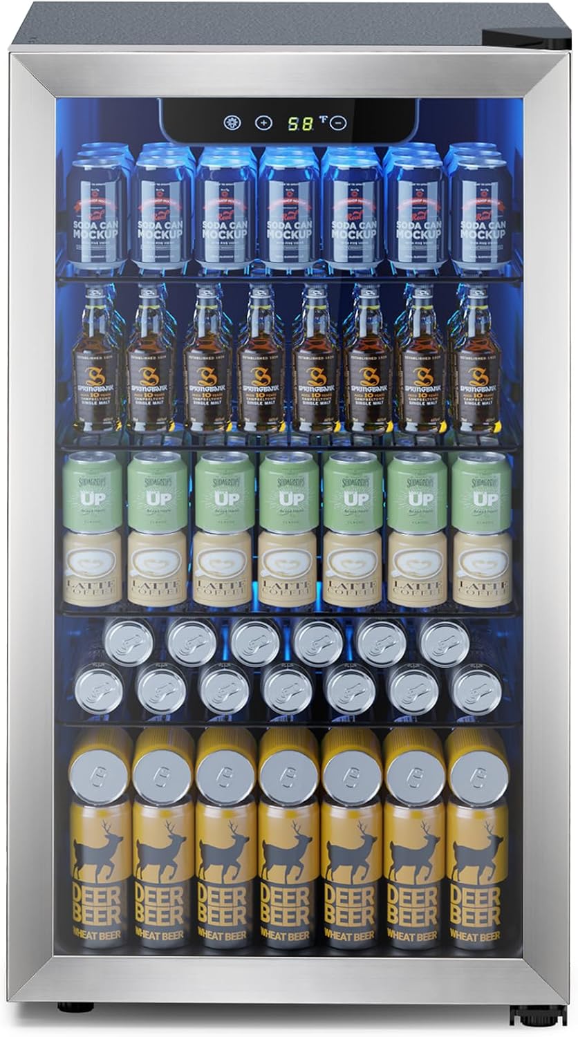 Detalle de Electactic JC-90VEL-F Beverage Refrigerator, 3.2 Cu. Ft., 130-Can Capacity