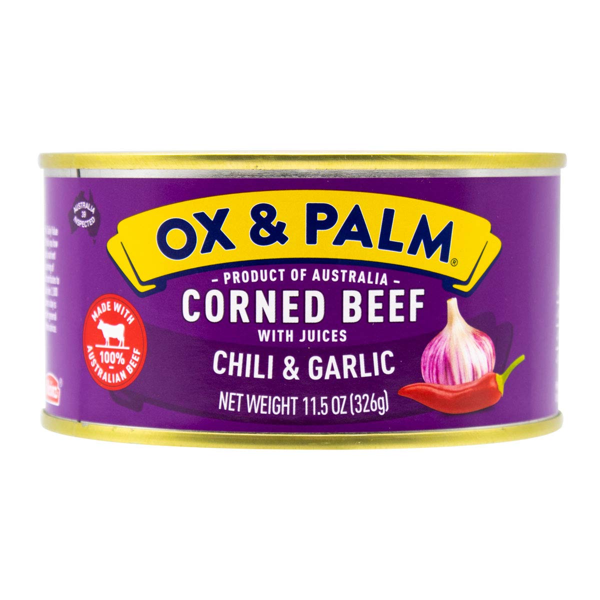 Detalle de Ox & Palm Corned Beef, Chili & Garlic Flavor, 11.5 Ounce