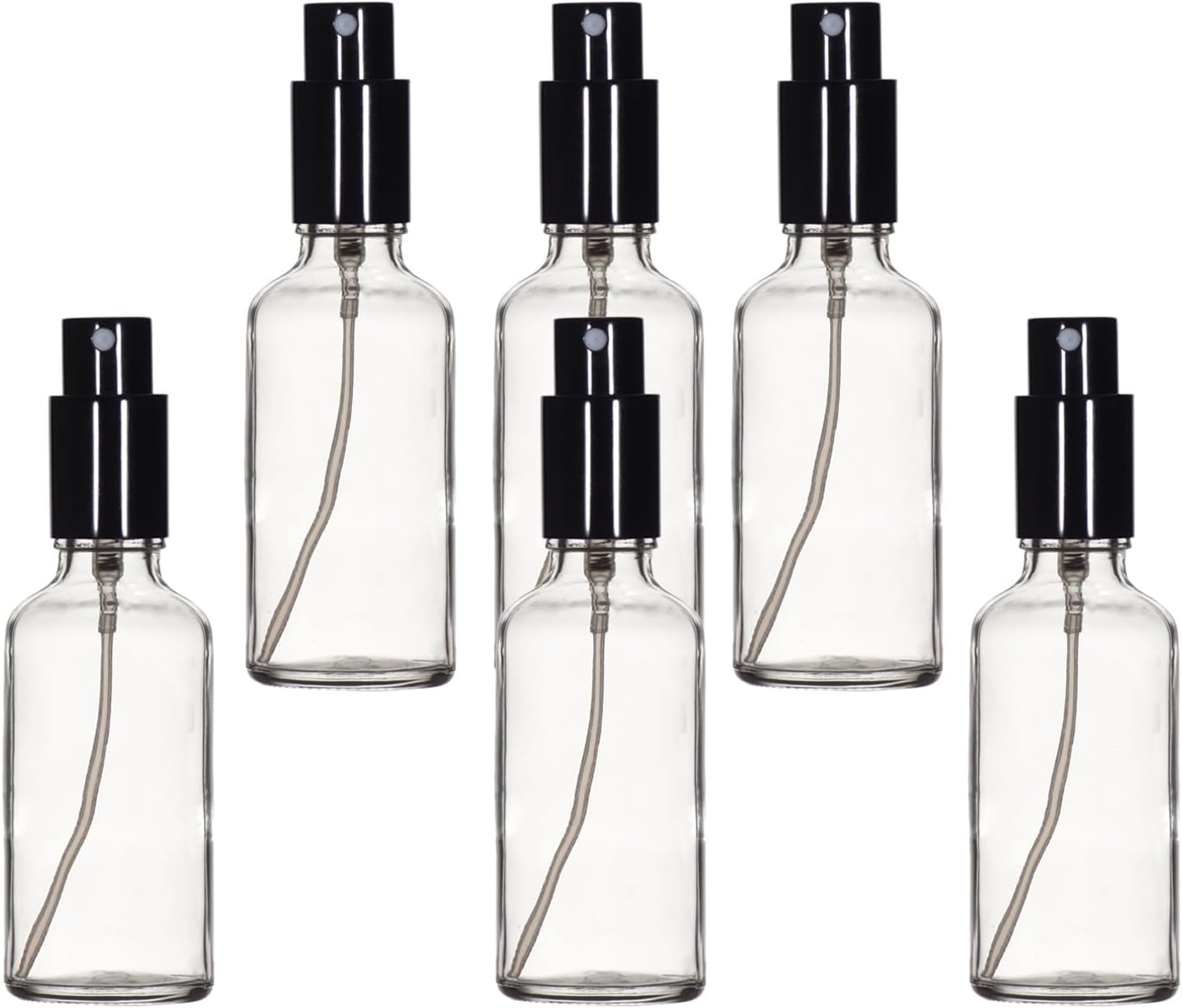Detalle de Bottiglie spray in vetro YIZHAO da 50 ml (6 pz) con nebulizzatore metallico e pipette per oli essenziali, profumi e viaggi