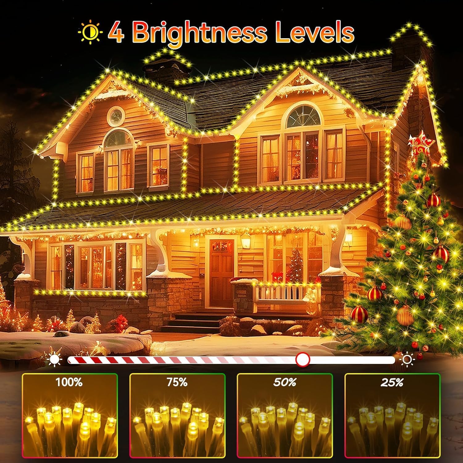 Detalle de Mresove M20 Pro 105 ft 300-LED Connectable Warm White String Lights