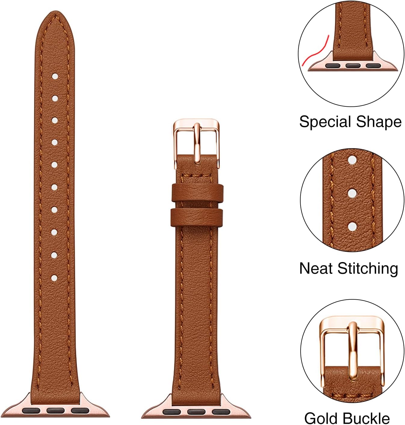 Detalle de SUNFWR Leather Apple Watch strap 38mm