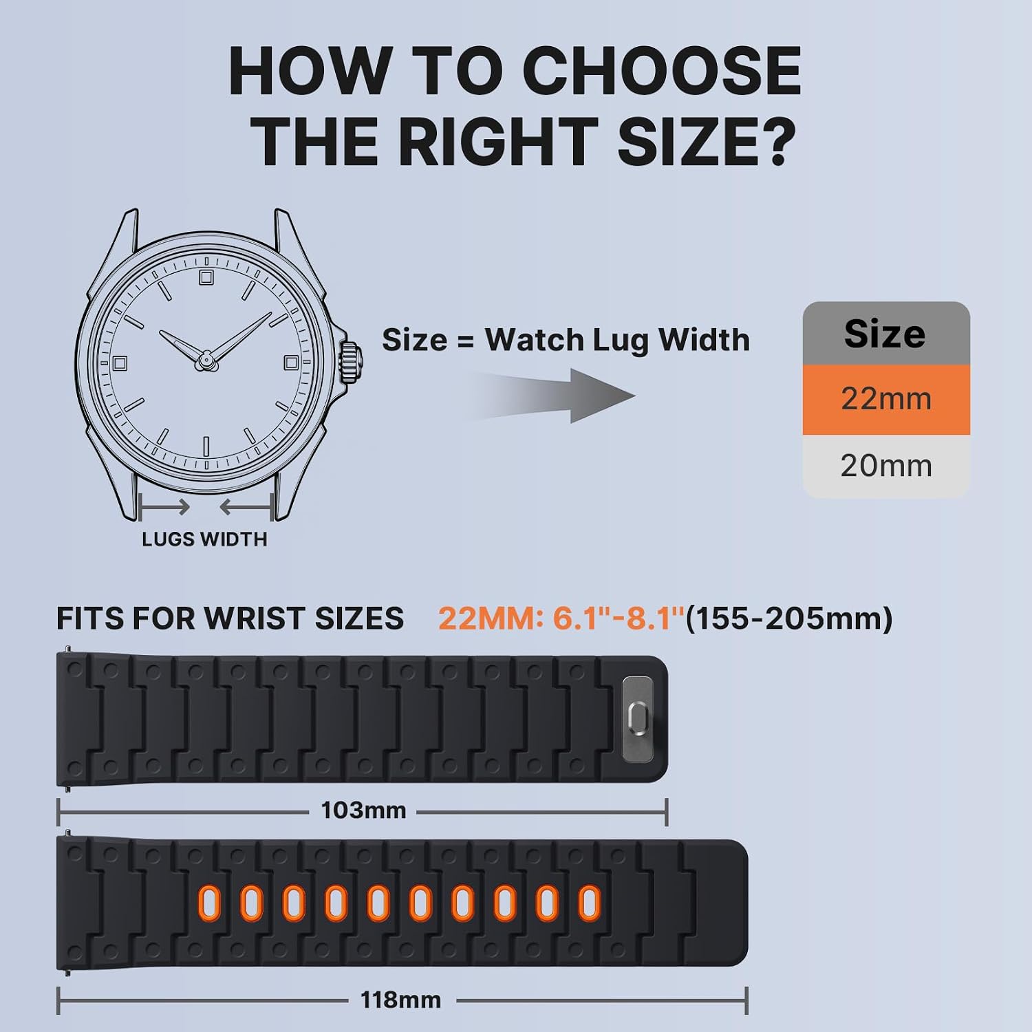 Detalle de Bandletic 22mm Magnetic Silicone Watch Strap for Garmin, Samsung, Amazfit and More