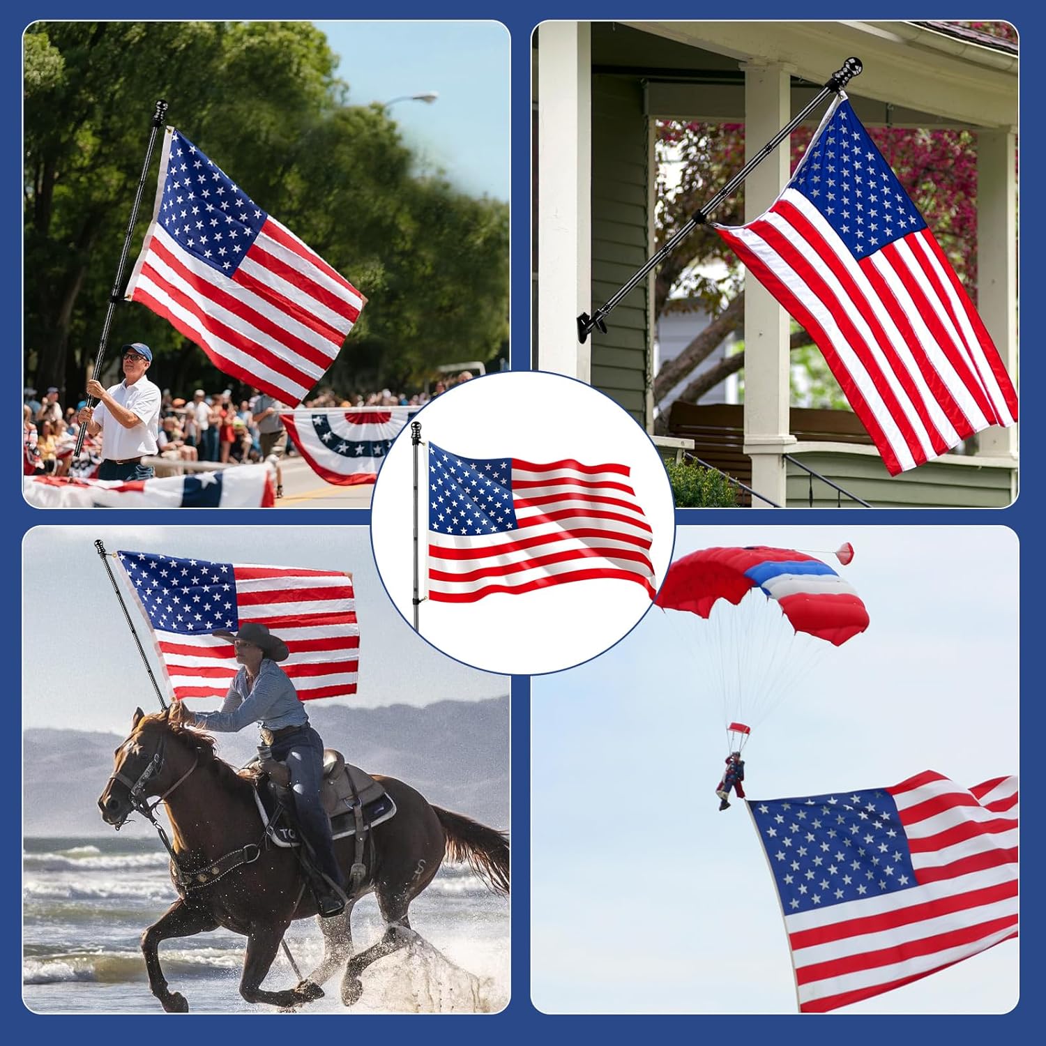 Thumbnail 6 de American Flag with Pole, 3x5 ft