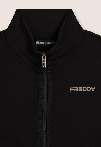 Thumbnail 5 de FREDDY Felpa da Donna Zip e Collo Alto con Logo Minimal — Nero, Extra Small