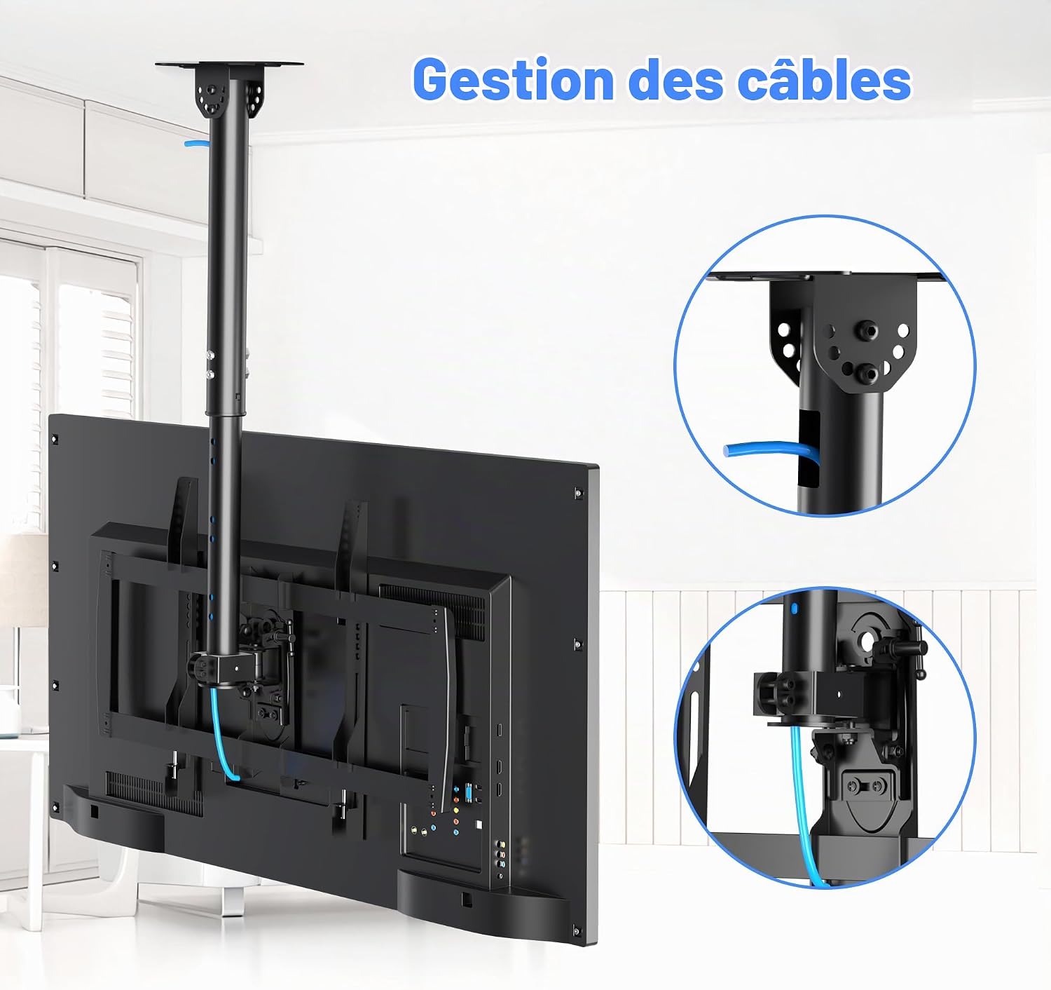 Detalle de XINLEI MC61A plafondbeugel voor tv’s van 37 tot 75 inch, verstelbaar