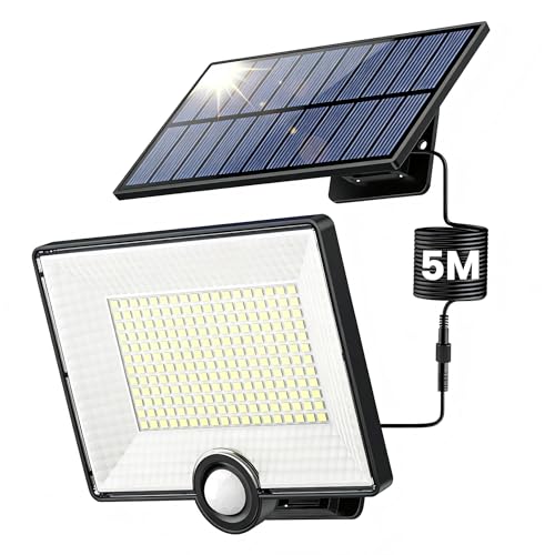 Detalle de Lampe Solaire Extérieur iPosible 2000lm Ultra-brillant avec Détecteur de Mouvement et 204 LED – 3 Modes, IP65, 16,4 ft