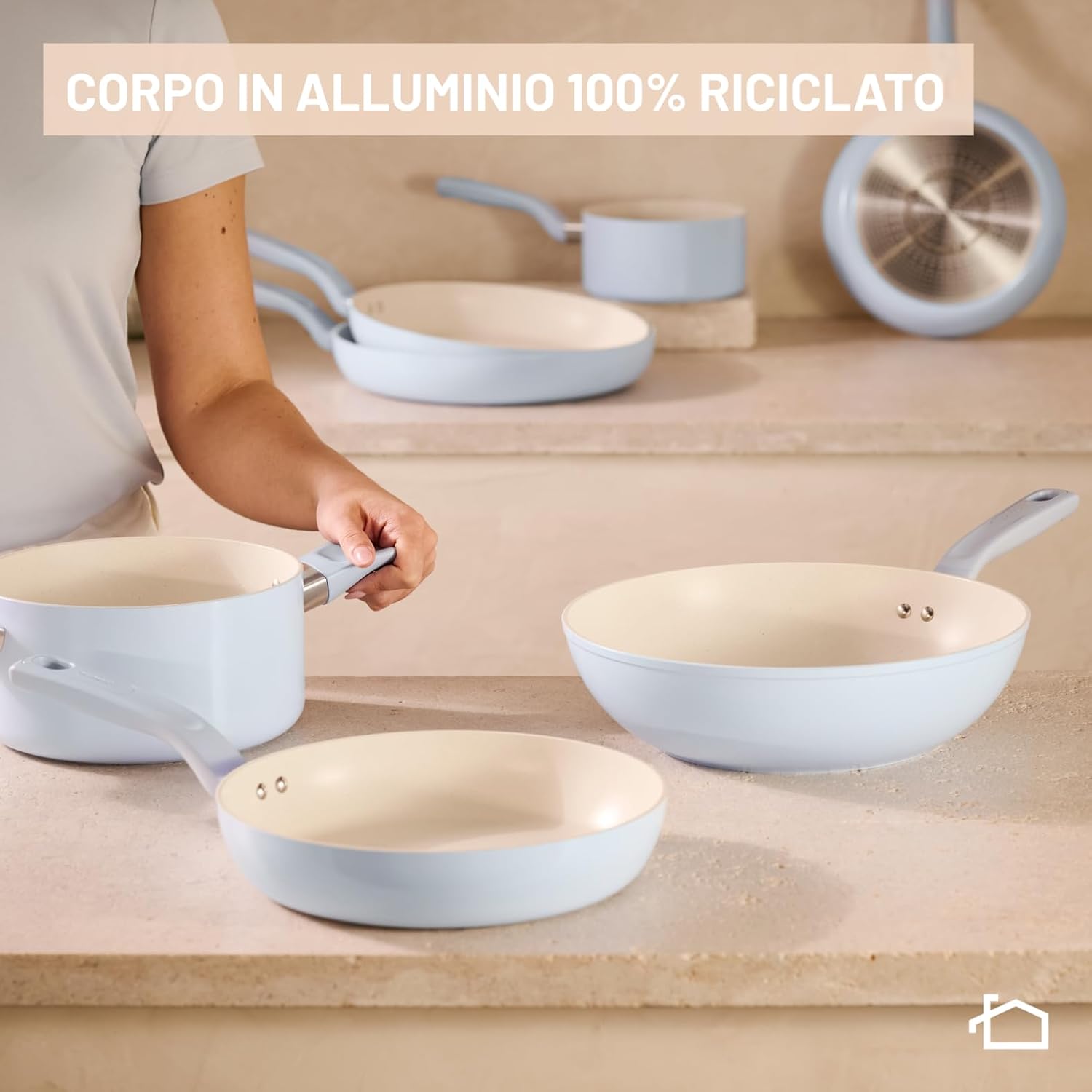 Detalle de Lagostina Brezza Padella Antiaderente Ø 24 cm con rivestimento Mineralia e Thermo-Signal