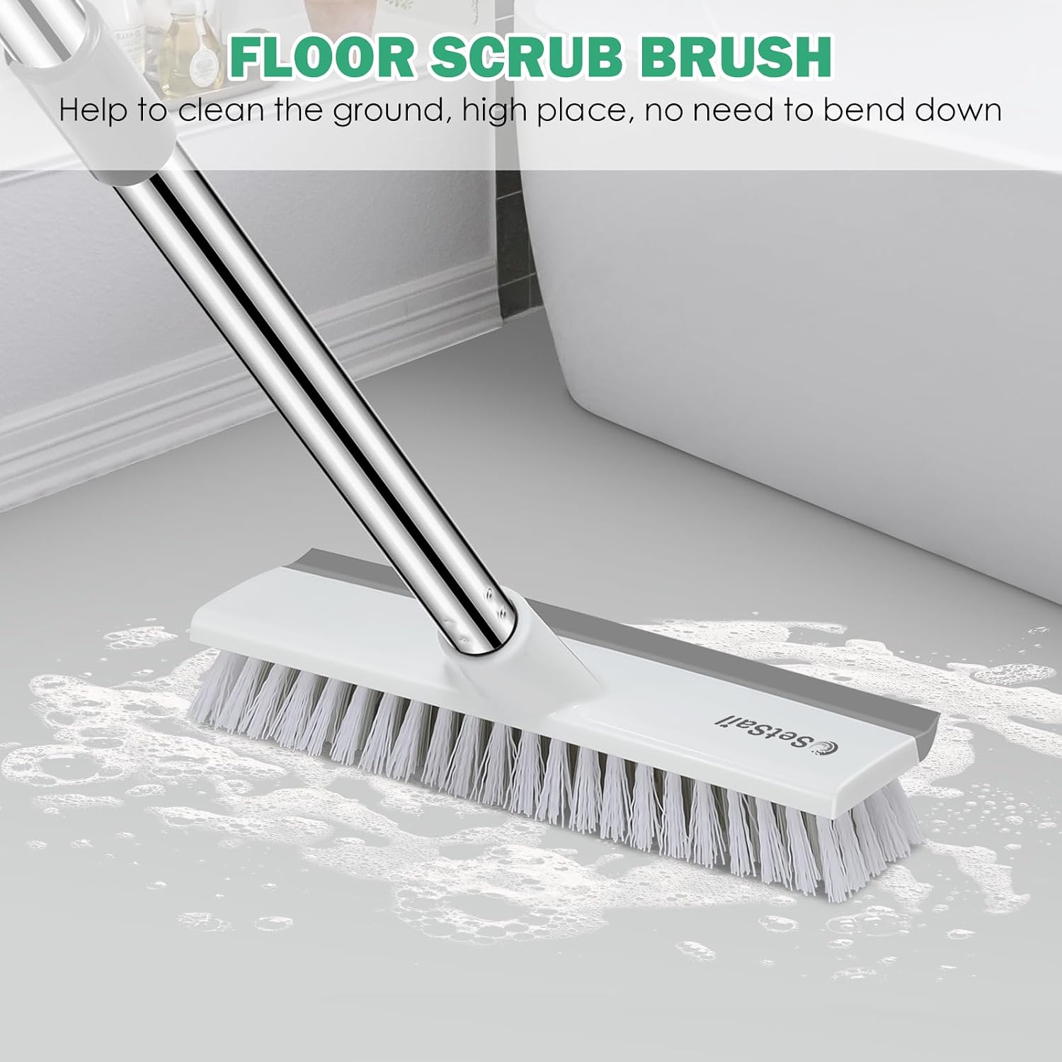 Detalle 2 de Setsail 2-in-1 Floor Scrub Brush with 51-Inch Adjustable Handle