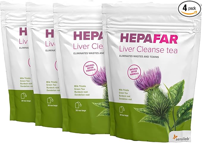 Detalle de Sensilab Hepafar Té Detox Hepático 🌿 - 80 Bolsitas