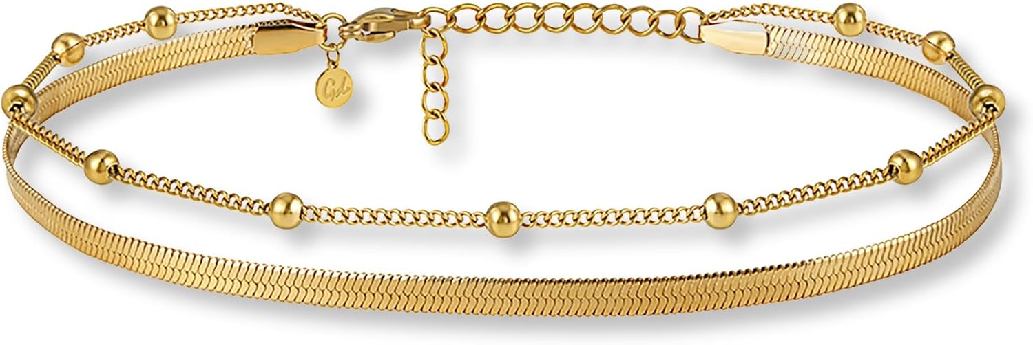 GD GOOD.designs cavigliera da donna a più file regolabile impermeabile in acciaio anallergico
