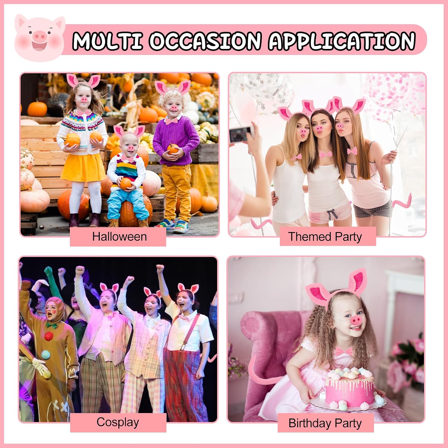 Thumbnail 6 de Mototo Pig Costume Accessories, 16-Piece Set