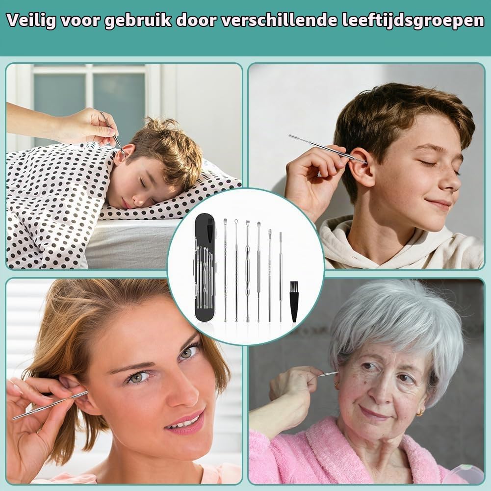 Thumbnail 6 de AYESY 5251874 oorreinigingsset van roestvrij staal, 7-in-1 met opbergdoos