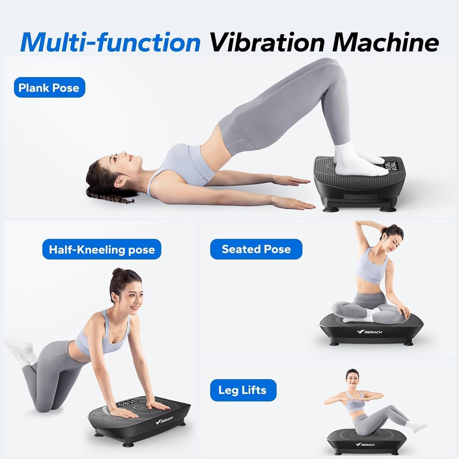 Thumbnail 6 de MERACH CV30 Pro Curved Vibration Plate, 10 Levels, Bluetooth and LED Display