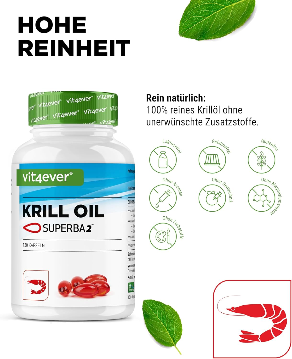 Detalle 2 de vit4ever Krillöl 120 Kapseln