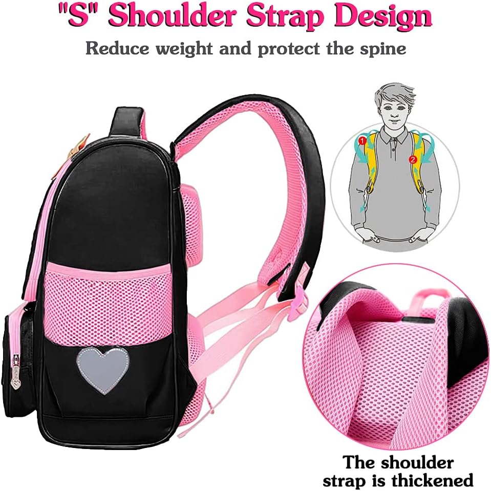 Detalle 2 de FEWOFJ Cat School Backpack for 8-16 Year Old Girls and Matching Lunch Tote
