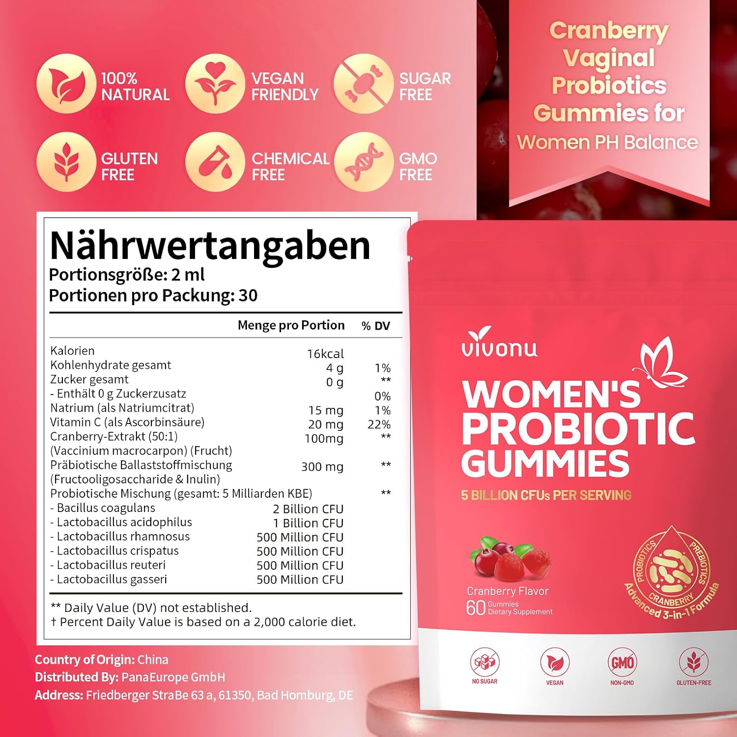 Thumbnail 6 de VivoNu Vaginale Probiotika Gummies für Frauen 60