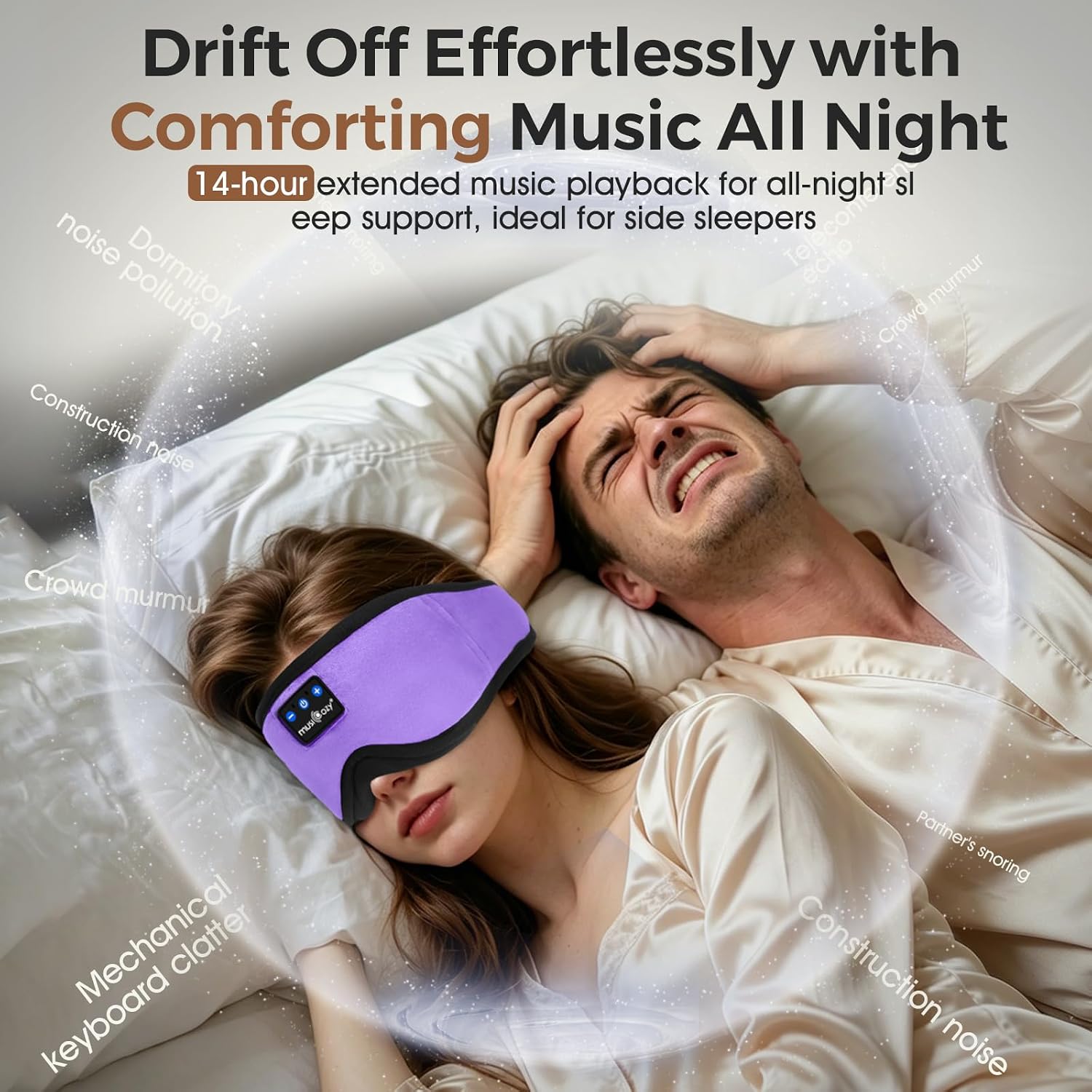 Detalle 2 de MUSICOZY Sleep mask headphones 14H