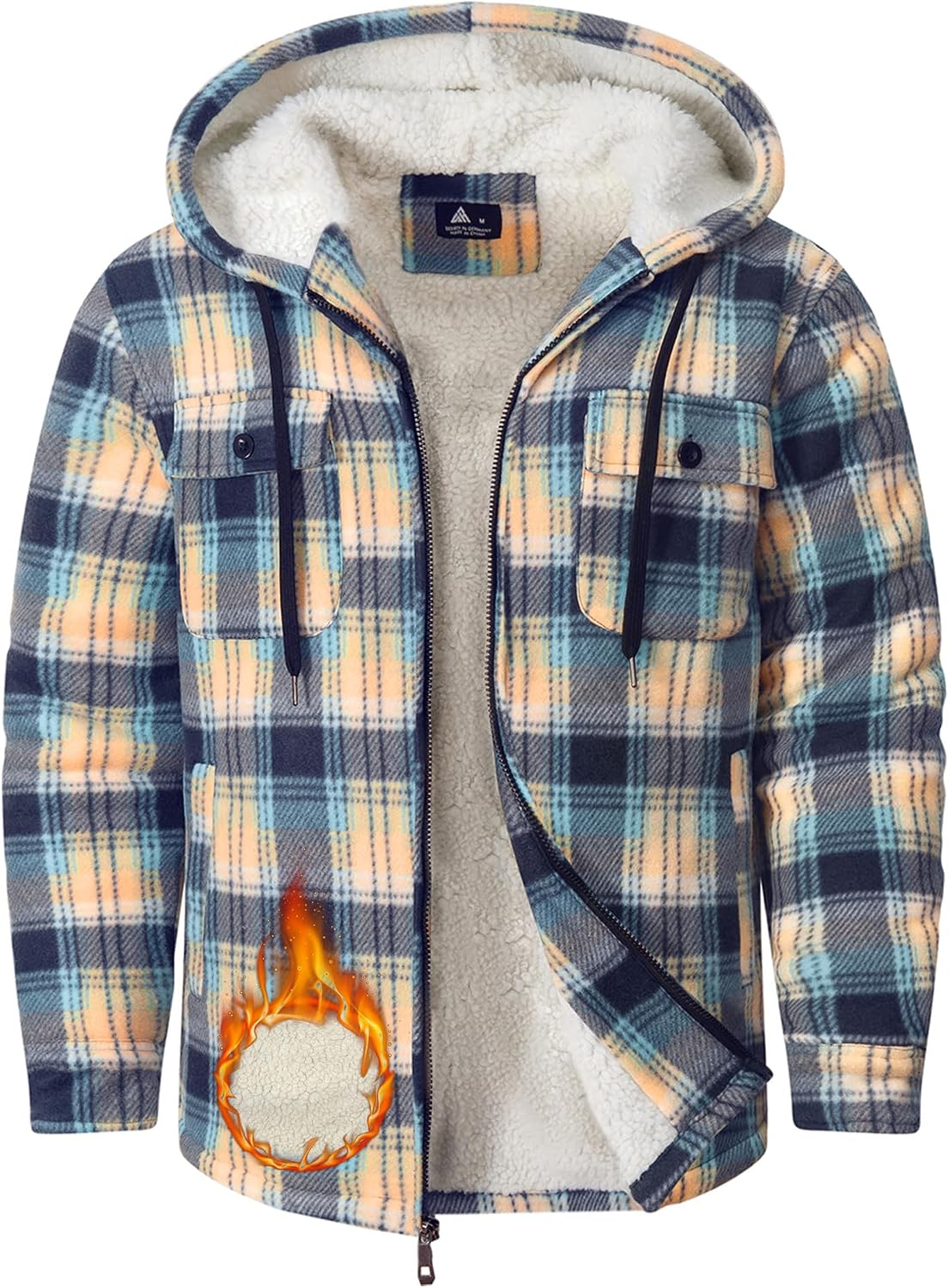 Thumbnail 6 de Men Winter Coat with Flannel Plaid Shirt Jacket