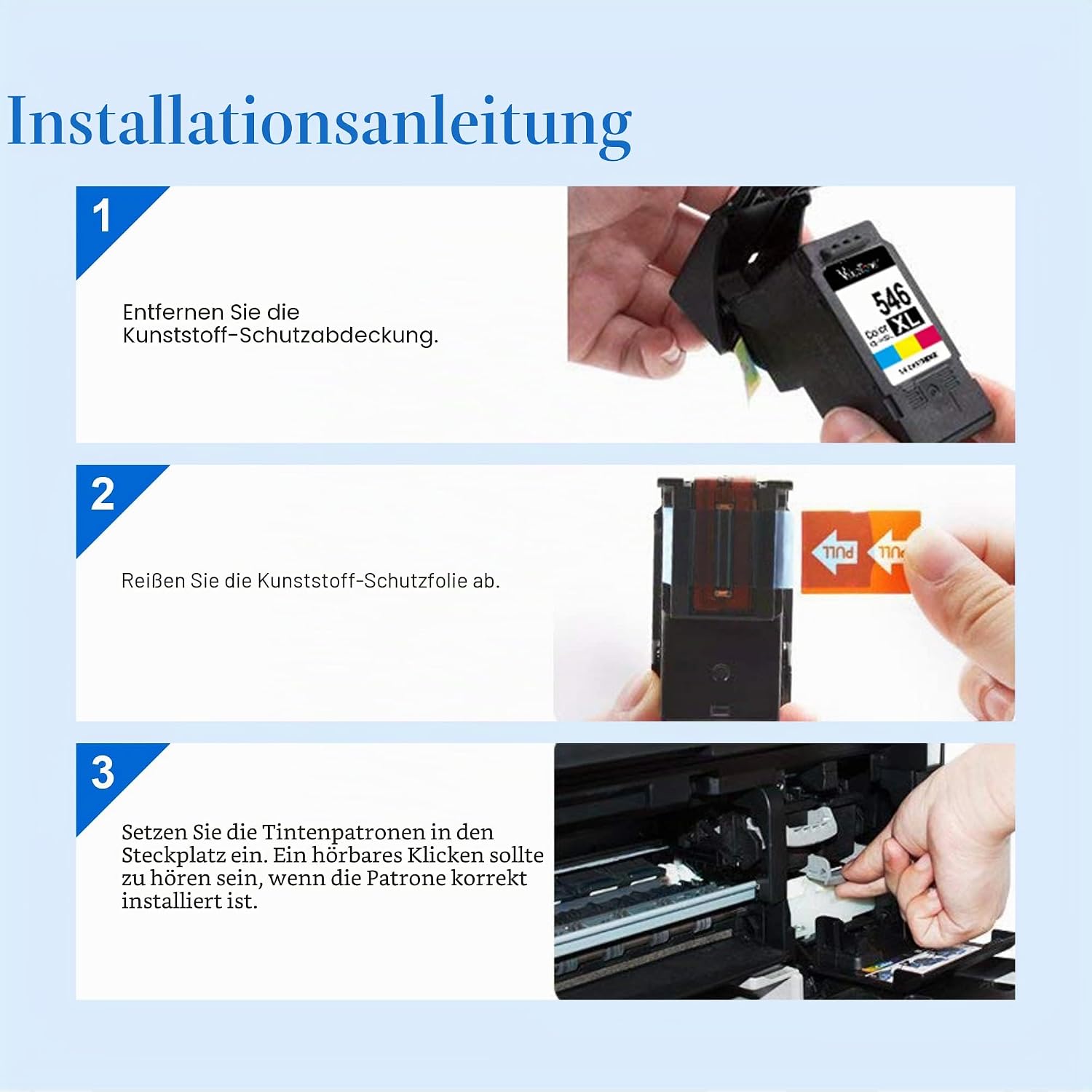 Detalle de ValueToner PG-545XL & CL-546XL Multipack (1 Schwarz, 1 Farbe) als Ersatzpatronen für Canon Pixma