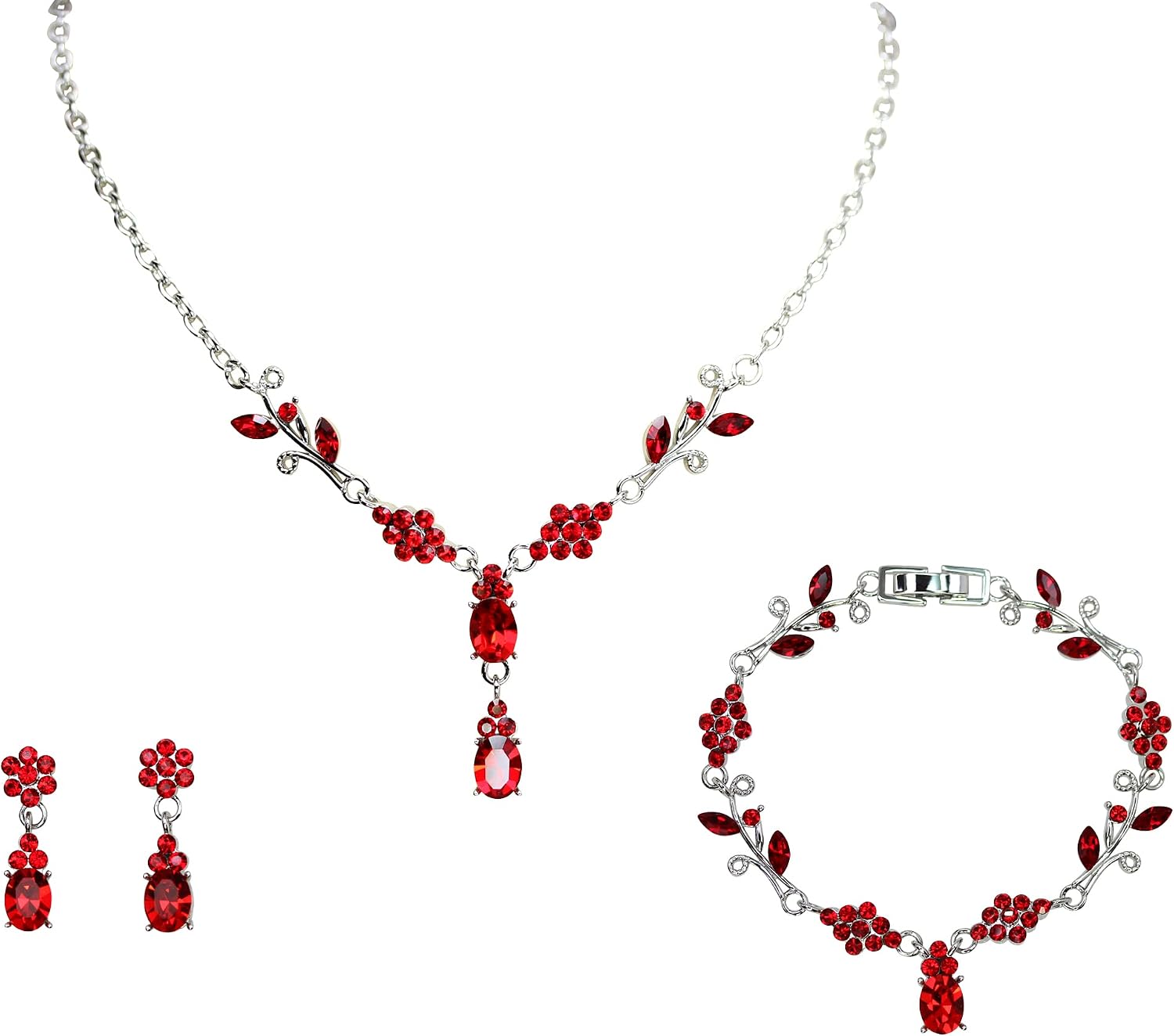 Detalle de Faship Jewelry Set, Rhodium-Plated Copper