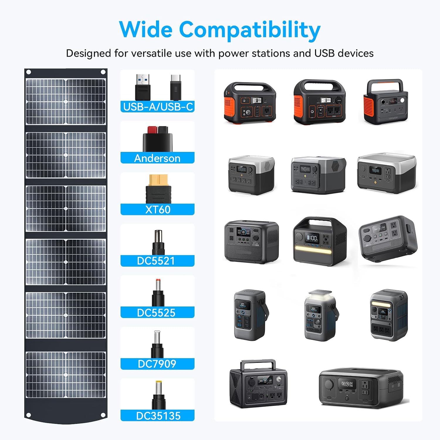 Detalle de Ecosonique Foldable 100W Portable Solar Charger