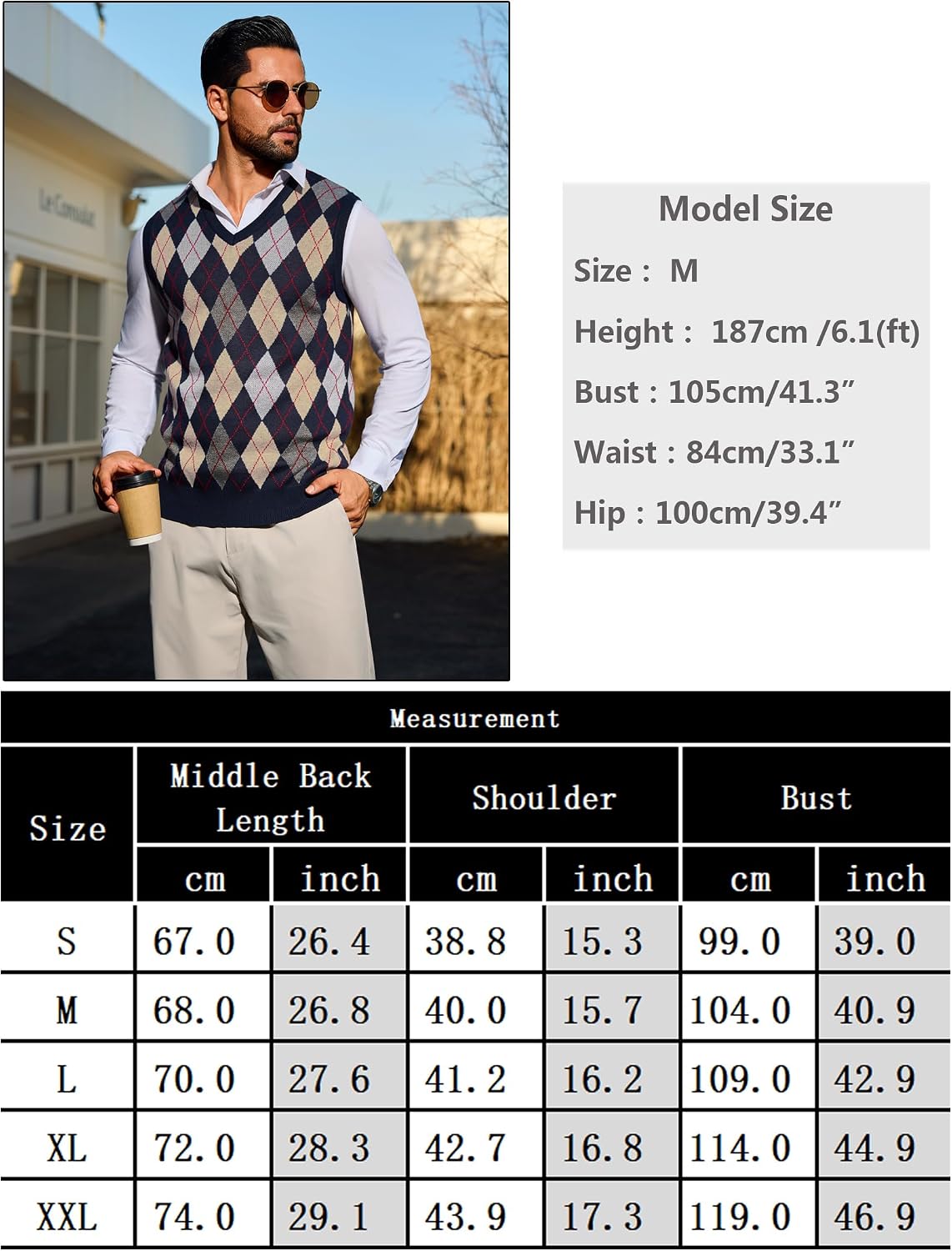 Thumbnail 5 de Sykooria Gilet Maglione Scollo V uomo