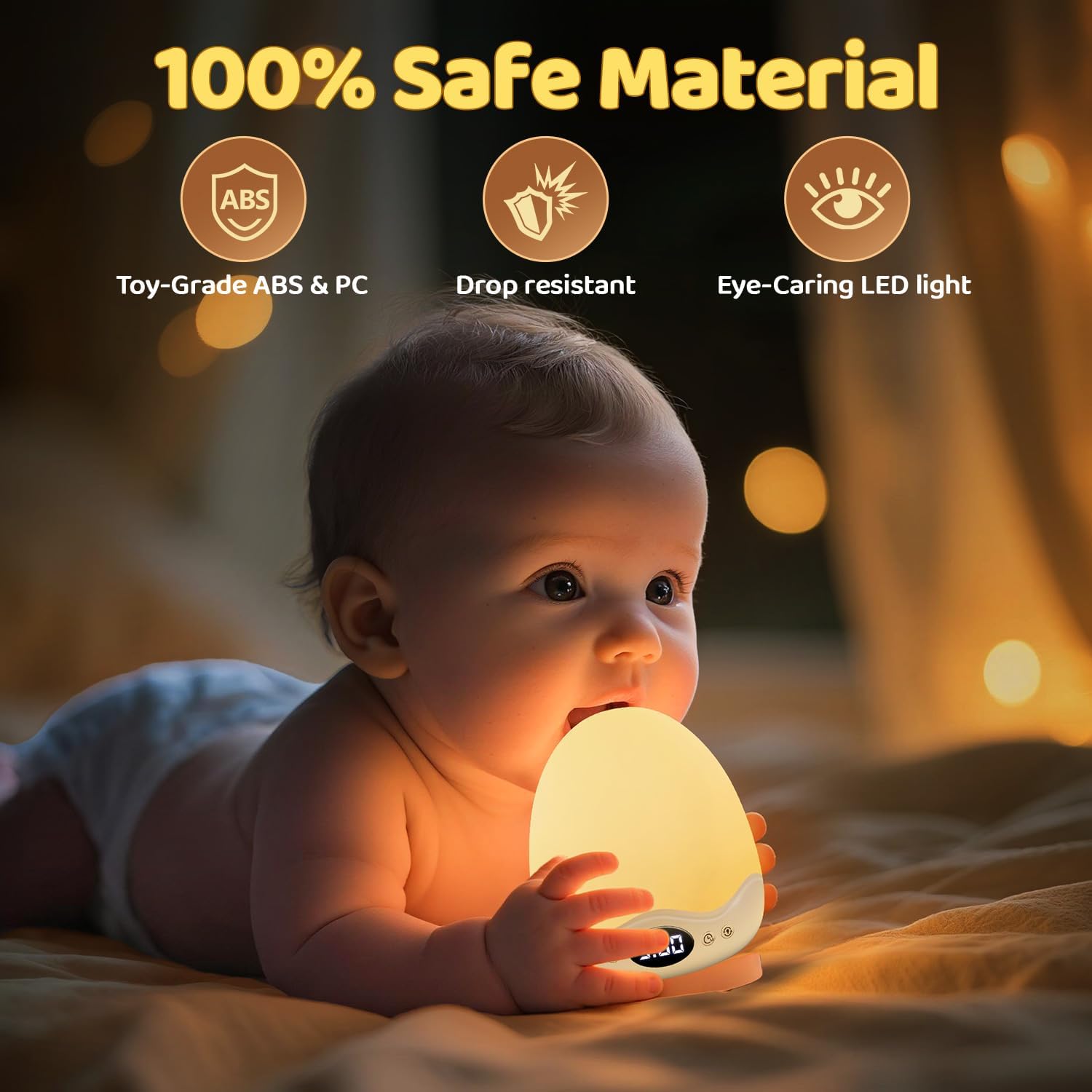 Thumbnail 6 de PIKOY Egg Light Baby Night Light with Clock, 10 Colours & 10 Brightness Levels