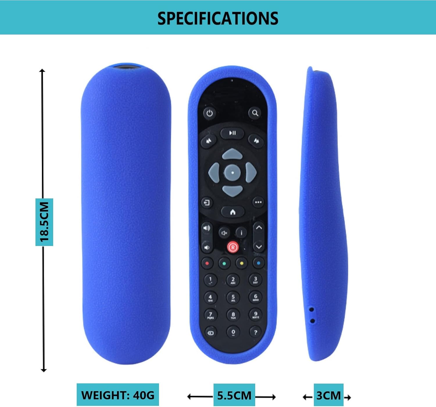Thumbnail 2 de Remote Cover Case for Original Sky Q Voice Control SKY135 (Silicone Protective Case with Lanyard)
