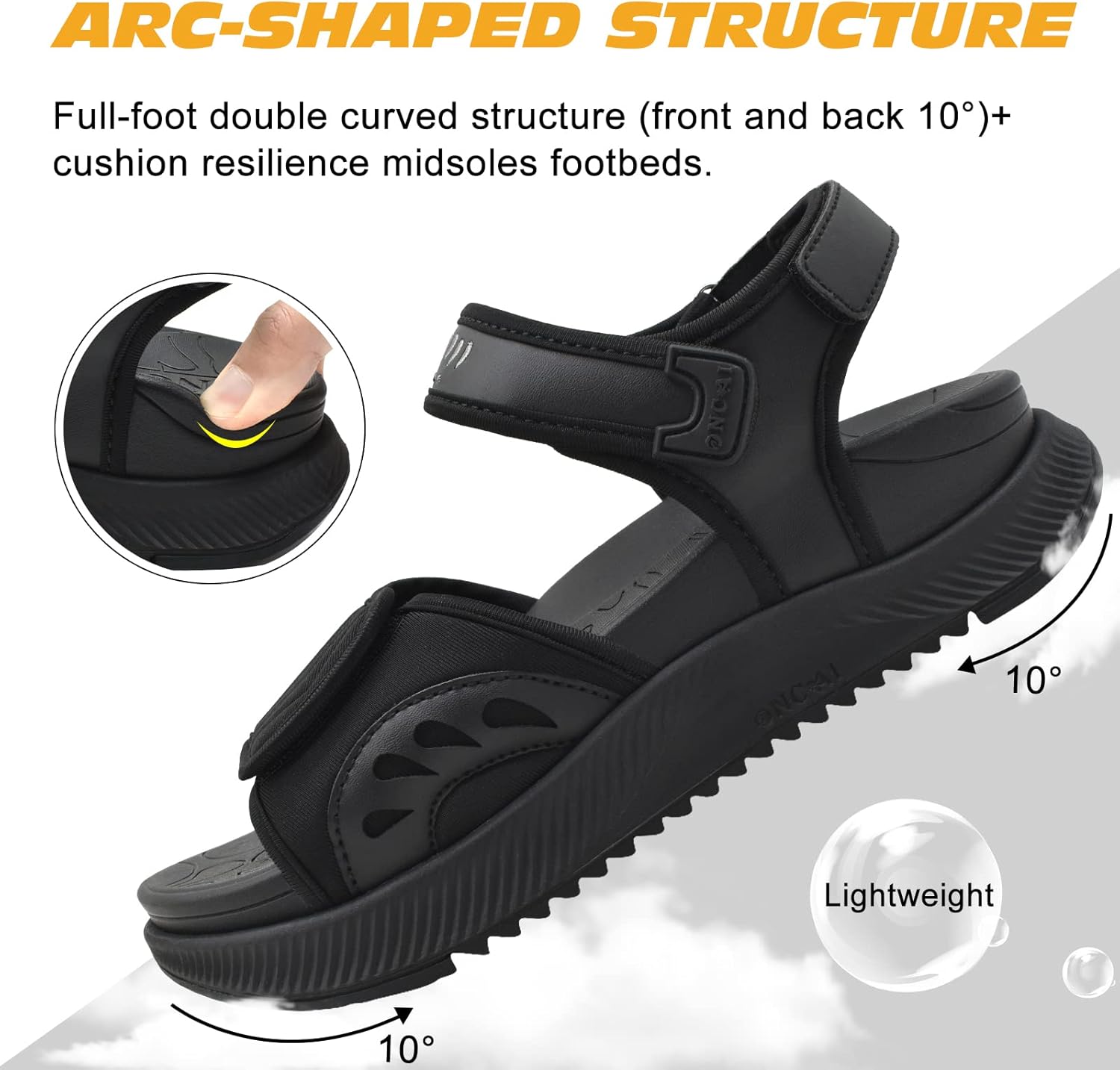 Thumbnail 4 de ONCAI Women’s Walking Sandals with Arch Support & Orthotic Footbed (Plantar Fasciitis) – 3 Adjustable Straps
