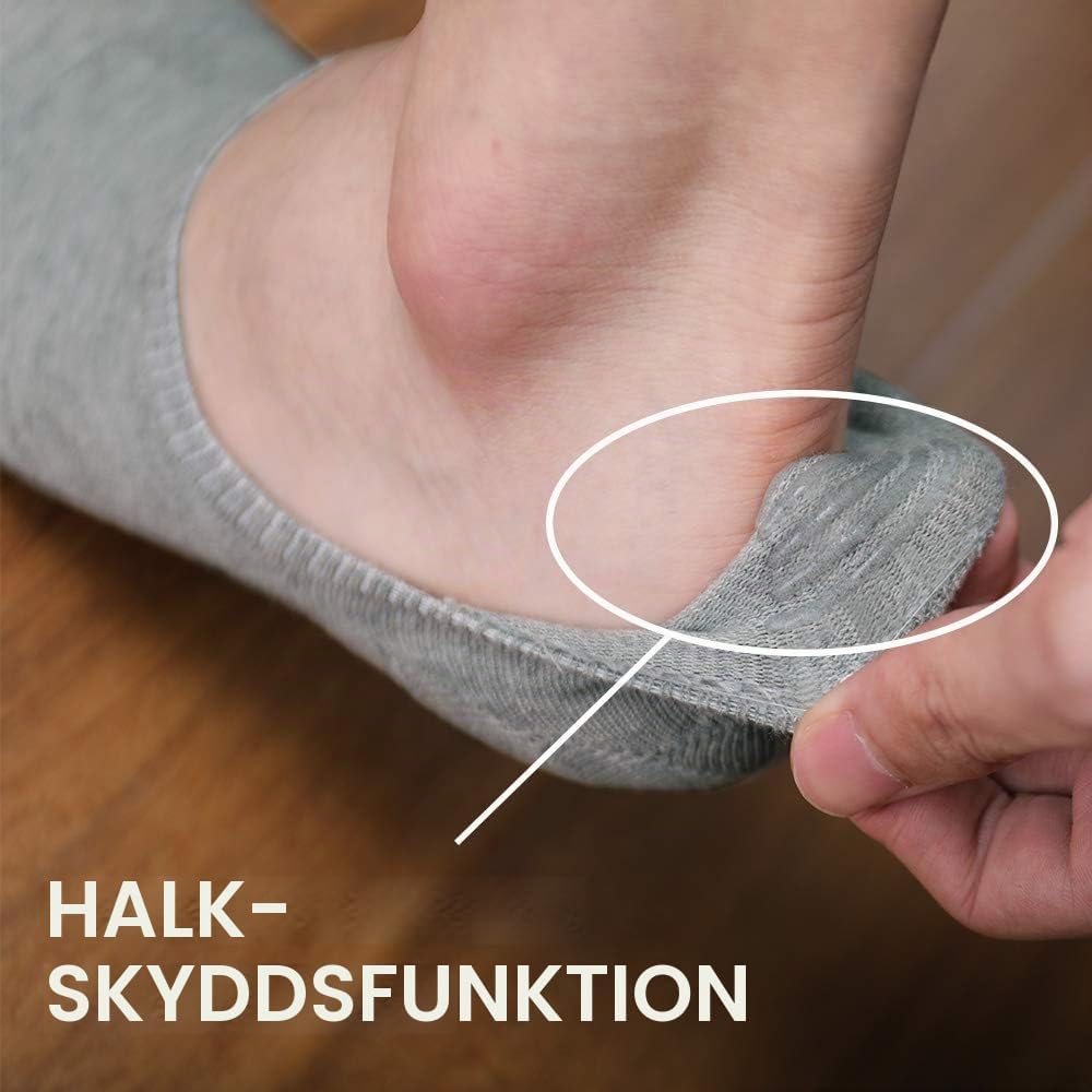 Detalle de YOUCHAN osynliga strumpor, 6/10 par i bomull med halkskydd