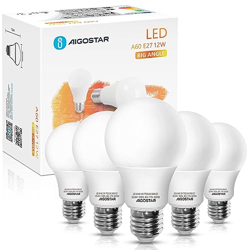 Detalle de Aigostar Bombilla LED E27 12W 3000K 🎇