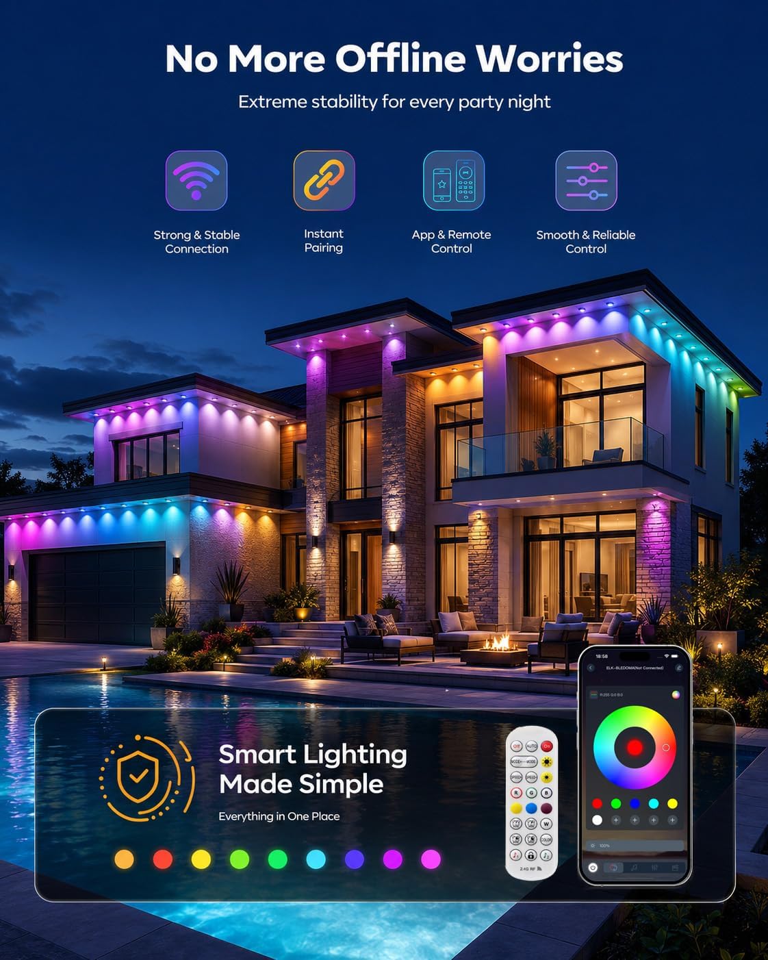 Detalle 2 de Permanent Outdoor Lights 150 ft