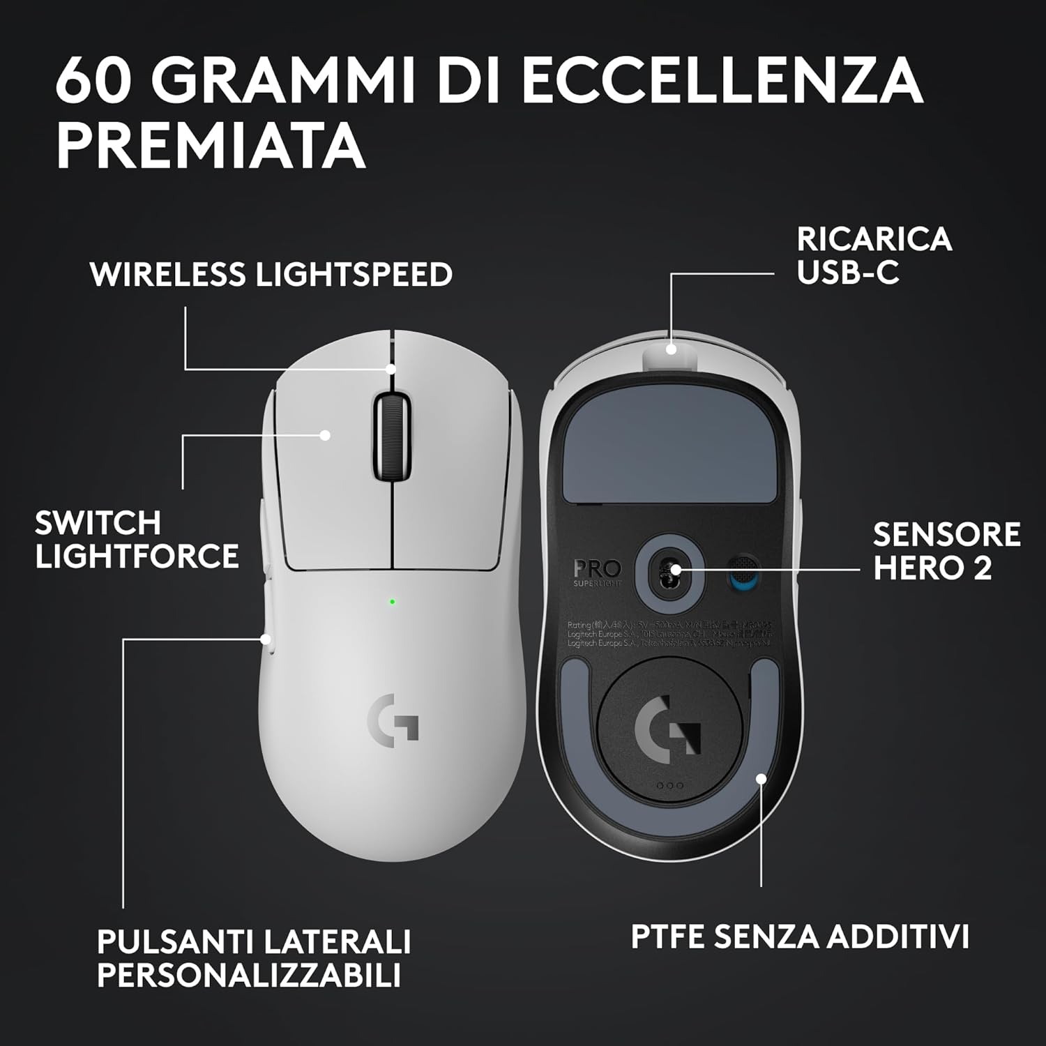 Thumbnail 5 de Logitech G PRO X SUPERLIGHT 2 mouse gaming 60 g