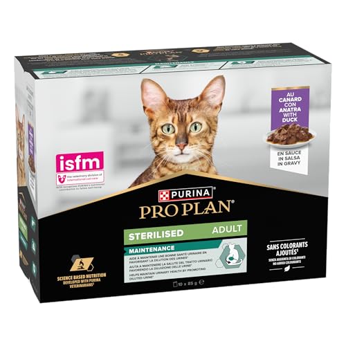 Detalle de Purina Pro Plan Sterilised Maintenance Canard – Alimentation complète pour chat adulte stérilisé (10 x 85 g)