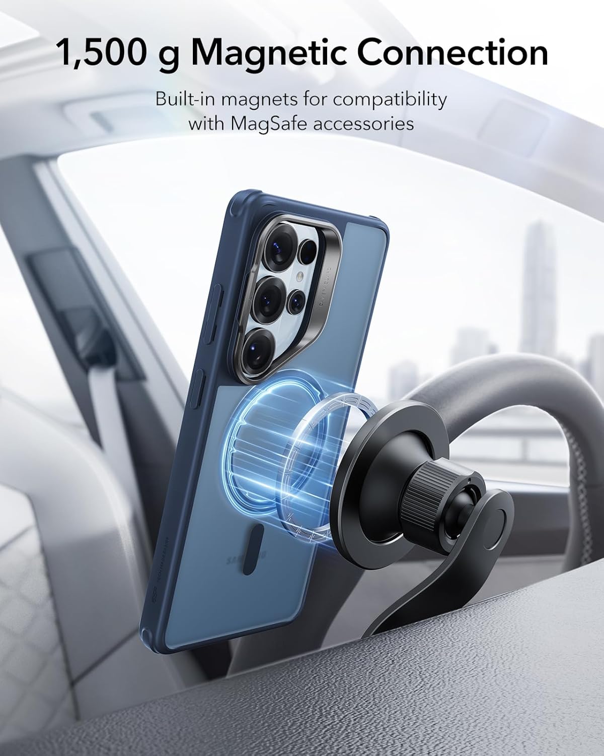 Thumbnail 5 de ESR for Samsung Galaxy S26 Ultra Phone Case with Stash Stand (MagSafe compatible) – Frosted Blue