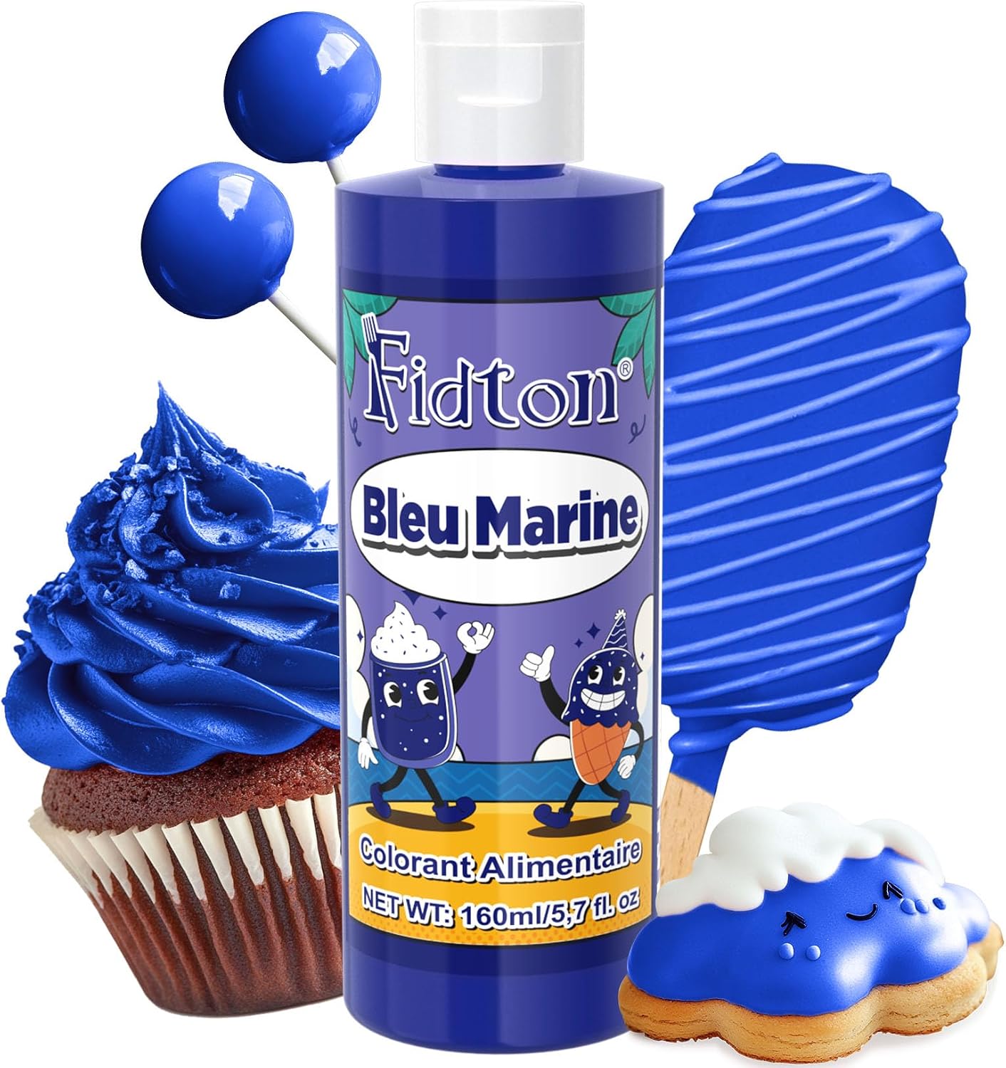 Colorant Alimentaire Fidton Bleu Marine 160 ml