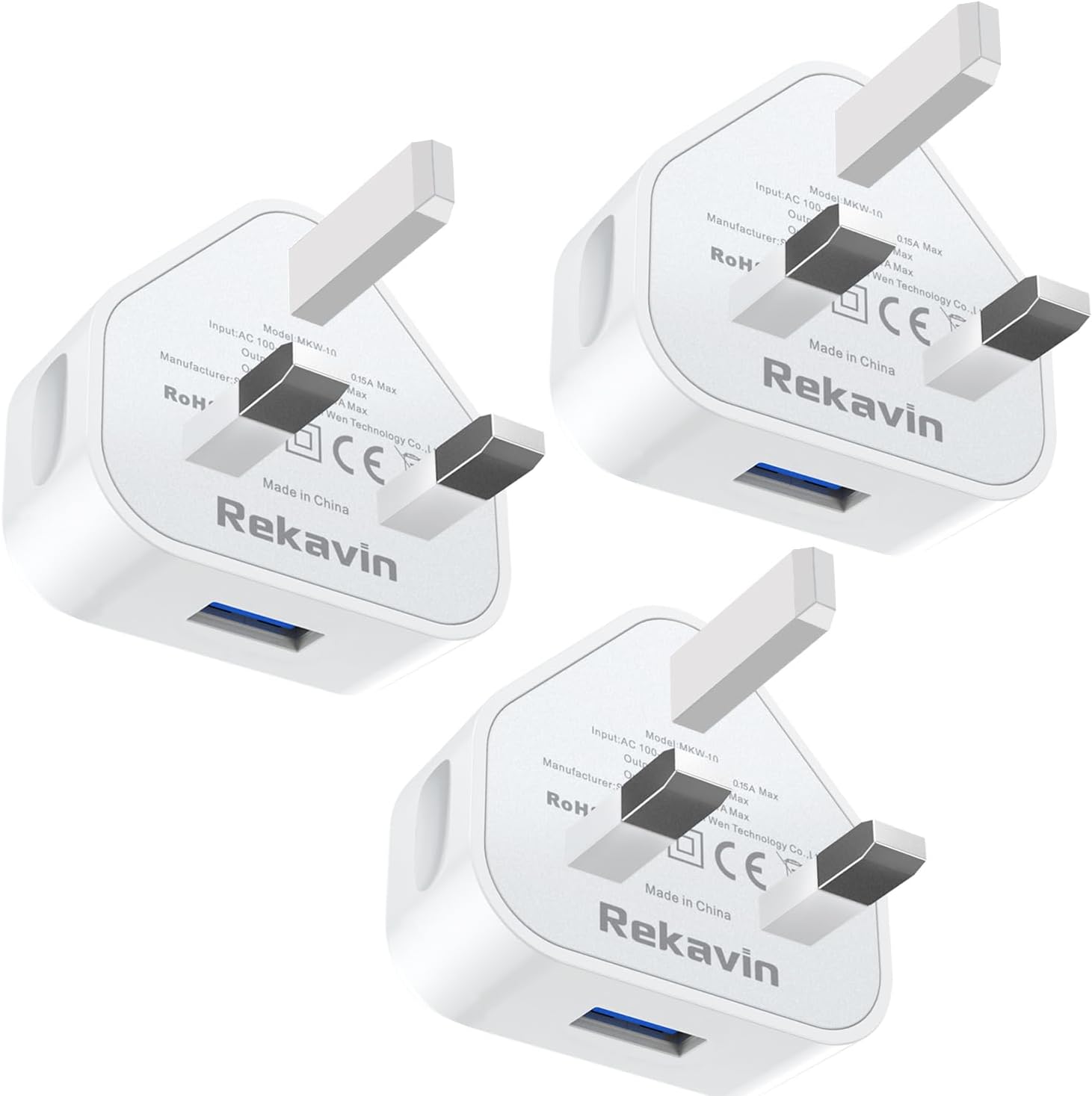 Thumbnail 6 de Rekavin USB Plug Adaptor UK 2-Pack: Dual USB 5W/1A Charger Heads for iPhone & iPad