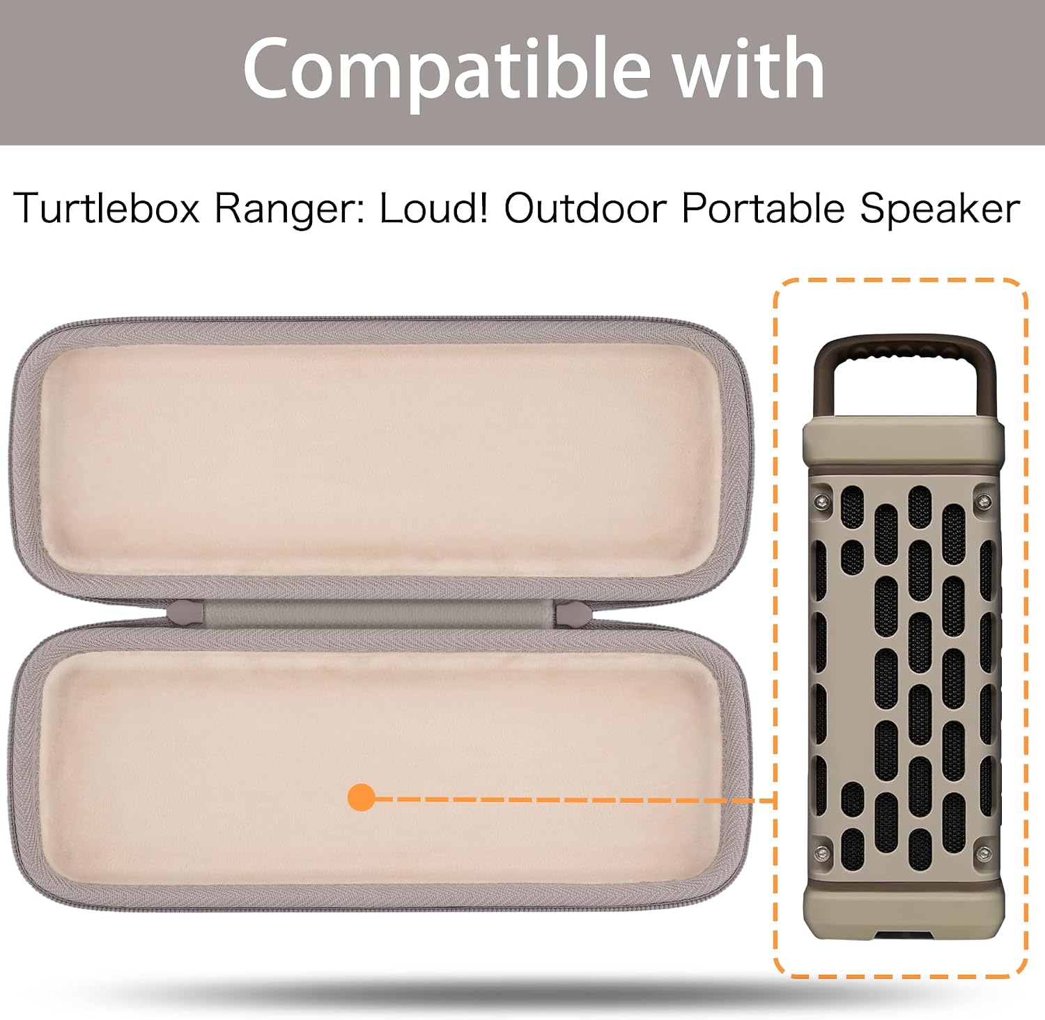 Detalle 2 de co2CREA CCSU261024 Hard Case for Turtlebox Ranger Speaker, Sand, EVA and Nylon