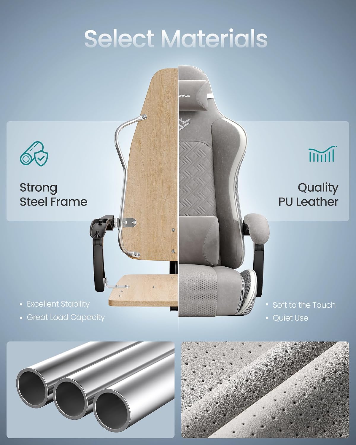 Thumbnail 4 de SONGMICS OBG079GD06 Gaming Chair with Footrest, Spring Seat Cushion & Synchronised Armrests