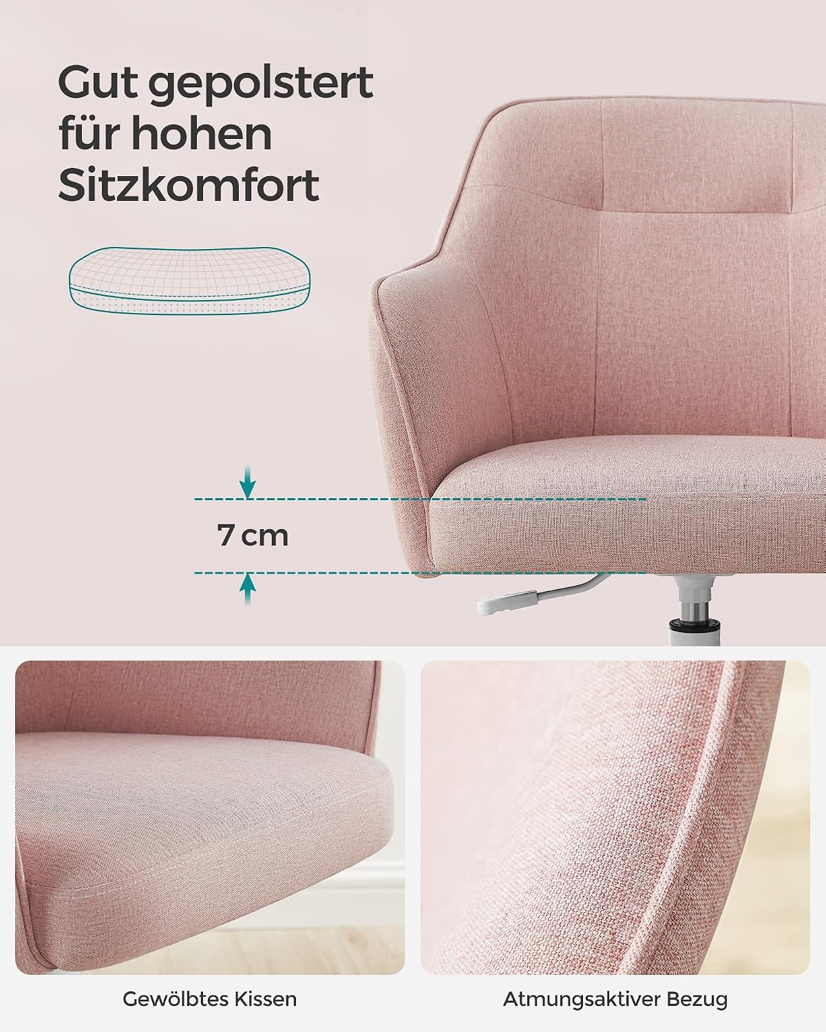 Thumbnail 4 de Homeoffice-Drehstuhl höhenverstellbar bis 110 kg