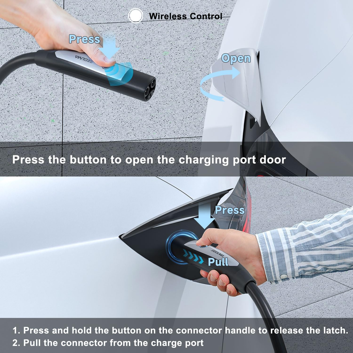 Thumbnail 3 de Level 2 EV Charger for Tesla with 7.68kW, 32A, NACS and 23ft Cable (Black)