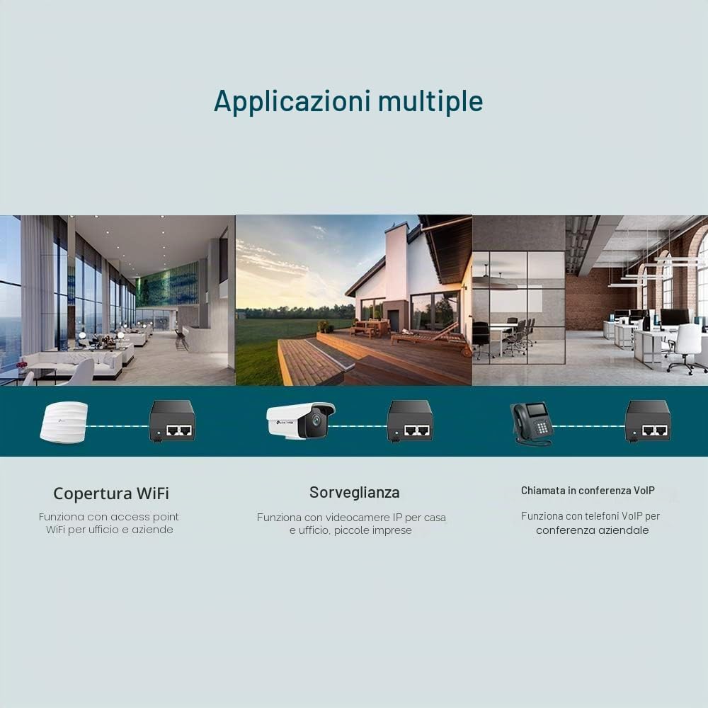 Detalle 2 de TP-Link TL-POE160S: PoE+ Injector 30W, 2 porte Gigabit RJ45, alimentazione e dati su un solo cavo
