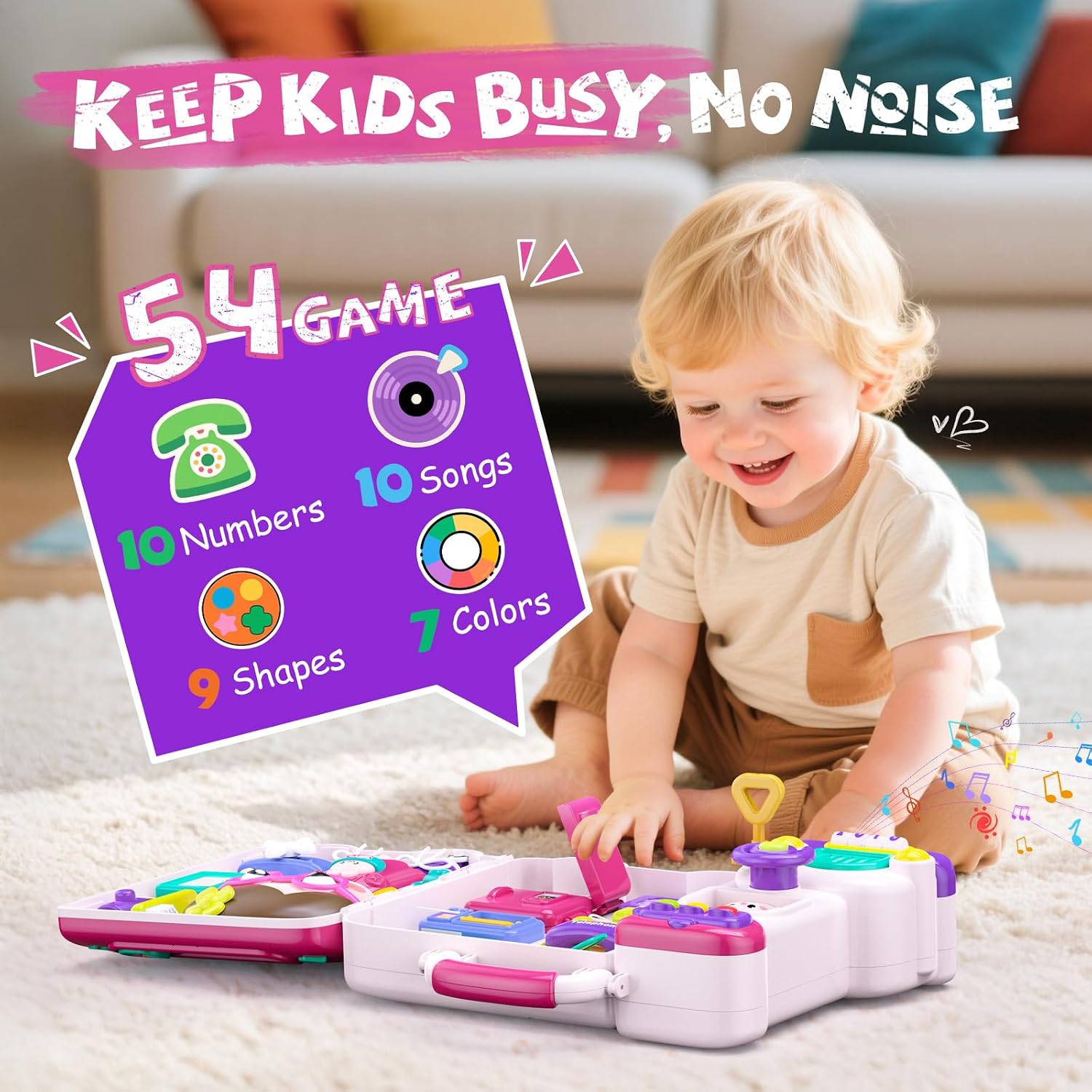 Detalle 2 de 54-in-1 Busy Board Montessori Toy for 1 Year Old