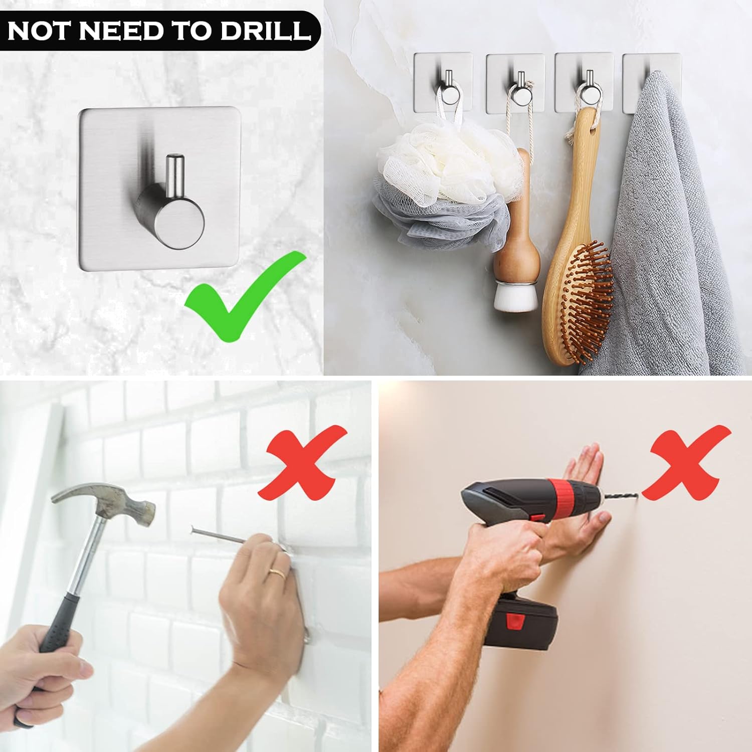 Thumbnail 1 de BillyBath Ganci Adesivi Bagno Cucina 4 pezzi