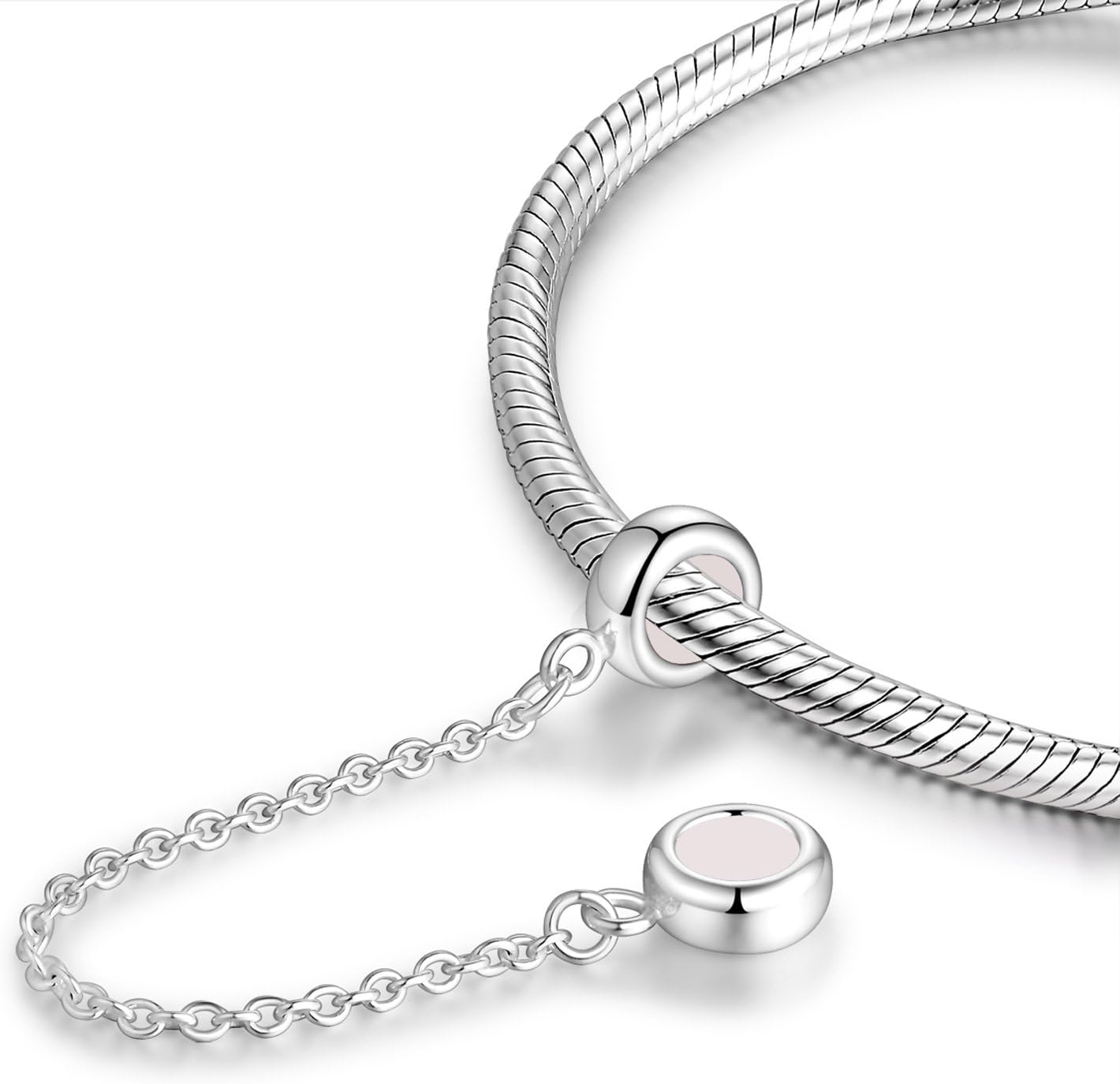 Thumbnail 4 de GW Charms Stopper 925 Sterling Silber für Armband – Gummi Clip, 2,5 mm Loch, 4,4 mm Amulett, nickel- und bleifrei